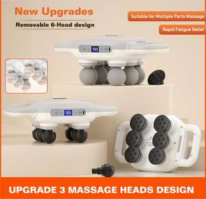 Pistola de masaje eléctrica profesional de 6 cabezales, superventas, vibración para relajación de tejido profundo de todo el cuerpo, 2025 - Product Image 6