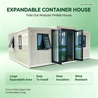 Maison conteneur pliable à deux ailes extensibles, préfabriquée, mobile, avec isolation thermique pour complexe hôtelier, bâtiment temporaire