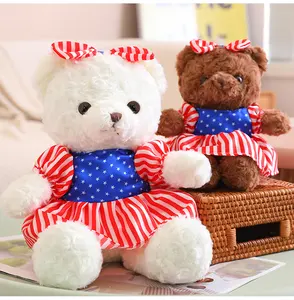 American Stars Stripes Skirt Teddy Bear 3 Sizes Options OEM Logo Available Teddy Bear