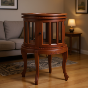 Vitrina de Madera de Caoba Sólida 19.7x19.7x29.9 Acabado Natural Mueble de Salón Estilo Tradicional - Product Image 2