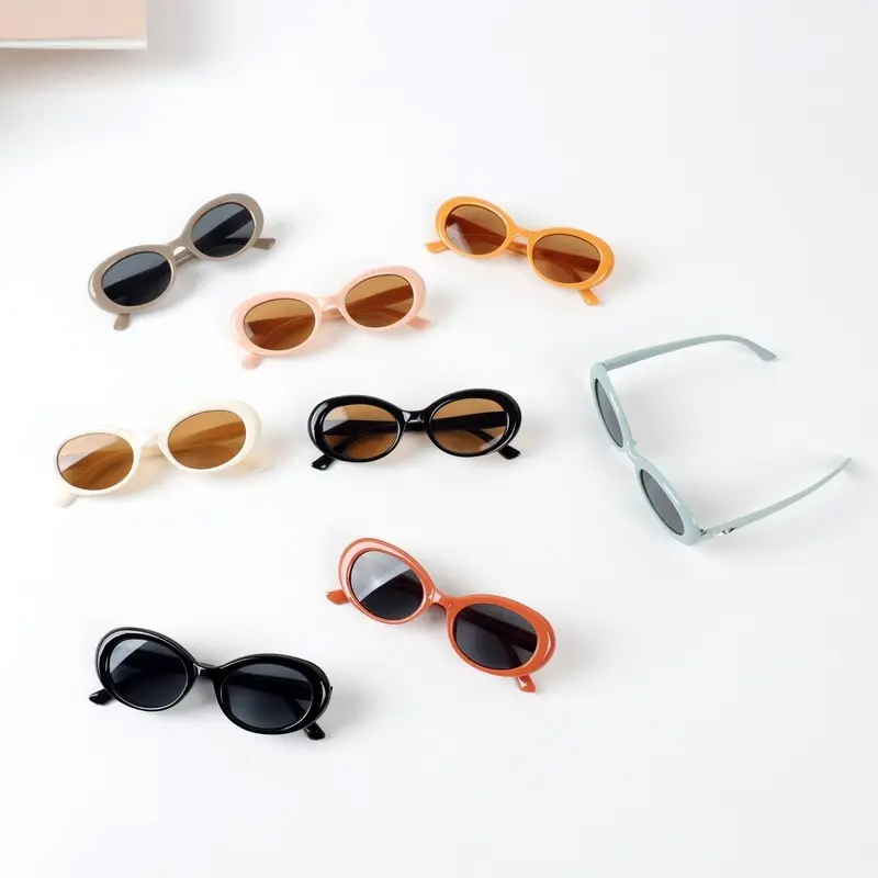 Hete Verkoop Vintage Kleine Smalle Zonnebril Uv400 Bescherming Zonnebril Kinderen Zonnebril Europese En Usa Baby Retro Ovale Zonnebril