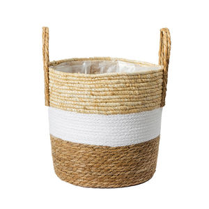 Pot de fleurs décoratif, pot de fleurs personnalisé, corde de coton et panier de paille faits à la main, vente <span class=keywords><strong>en</strong></span> gros - Product Image 3