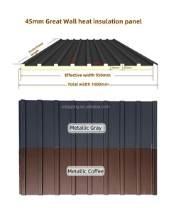 Vật liệu xây dựng xanh Ngói nhôm Great Wall Tấm panel sandwich polyurethane Tấm lợp mái cho mái nhà kính - Product Image 3