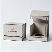Boîte d'emballage pliable en carton gris, boîte en papier écologique, parfums et cosmétiques, boîte pliante plate en deux parties