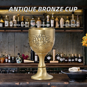 แก้วไวน์ขาวสไตล์ยุโรปวินเทจ ทำจากโลหะผสมสังกะสี งานแฮนด์เมด ดีไซน์สร้างสรรค์ ความจุ 201-300 มล. เหมาะสำหรับงานปาร์ตี้ - Product Image 2