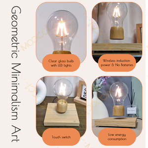Lámpara de Mesa Moderna de Madera con Levitación Magnética, Bombilla LED Inalámbrica Flotante para Decoración de Hogar, Habitación u Oficina, Regalo Único - Product Image 6