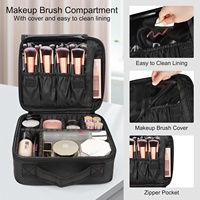 Ensemble de maquillage de haute qualité, style élégant pour femme, boîte de rangement complète pour cosmétiques, fermeture éclair tendance, étui à accessoires