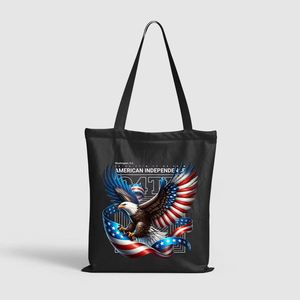DLBZ Customized Independence Day Wholesale Reusable Stylish Durable Eco-friendly Canvas Cotton Rope Handle Shopping <b>Tote</b> <b>Bag</b> - Product Image 2