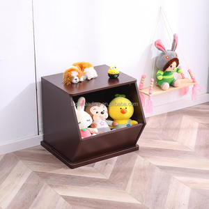 Cube de rangement ouvert en bois moderne pour expresso – Organisateur pour enfants, table d'appoint et table de chevet, armoire à jouets pour tout-petits - Product Image 1