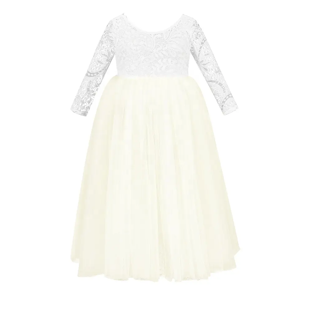 Ivory girl lace tulle Straight girl dress