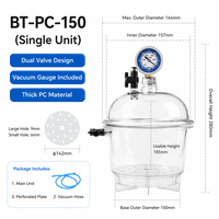Étuvette sous vide en polycarbonate pour laboratoire, chambre à vide en PC avec manomètre pour le stockage d'échantillons secs
