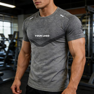 T-Shirt Sportiva <span class=keywords><strong>da</strong></span> Uomo di Alta Qualità, 90% Poliestere 10% Spandex, 180GSM, Personalizzabile con Sublimazione, per <span class=keywords><strong>Palestra</strong></span> e Corsa - Product Image 1