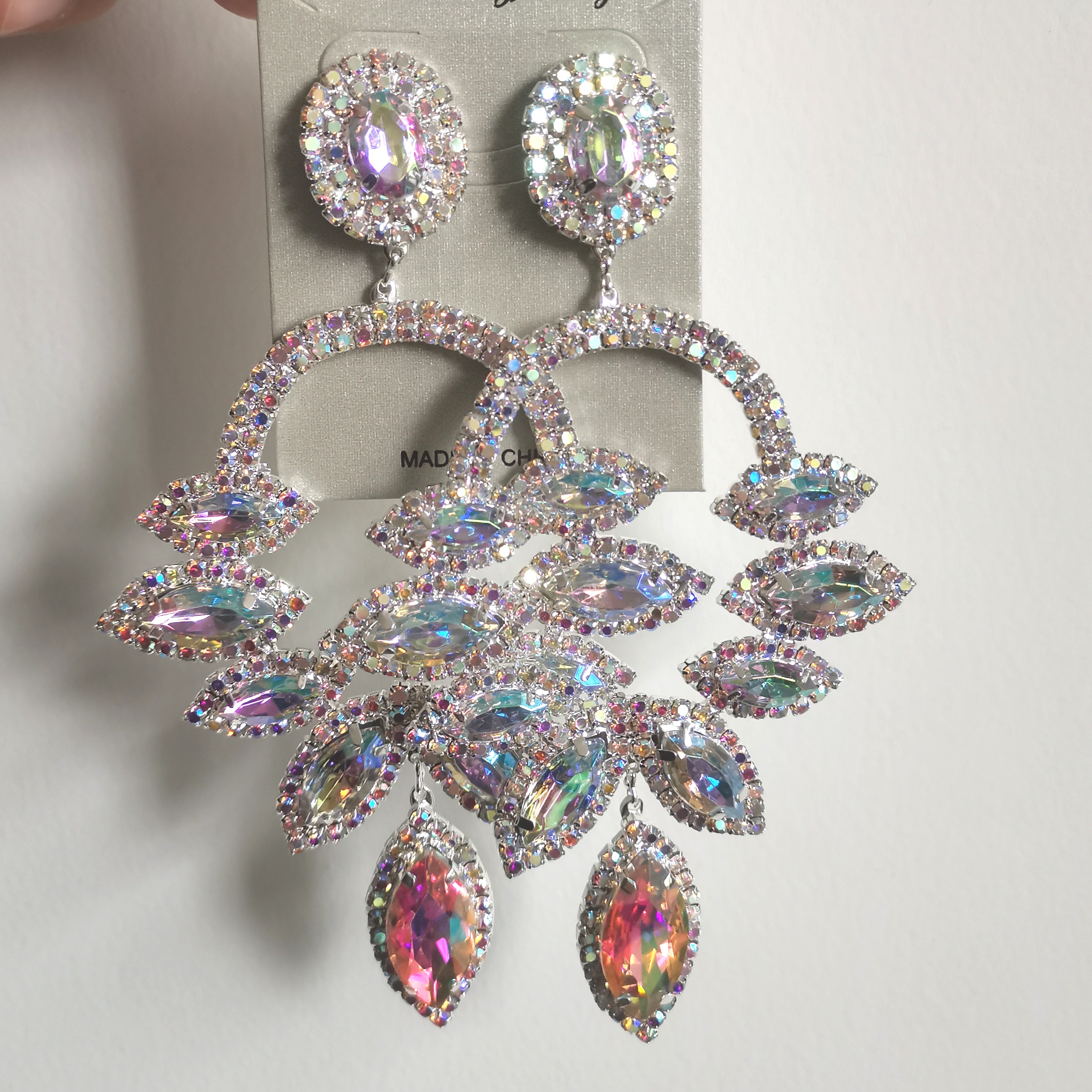 raw crystal earrings big