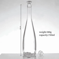 Conische schroefdop glazen flessen voor groothandel - 650ml fruitwijnflessen transparant verzegeld lege flessen buitenlandse likeurflessen