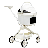 Poussette de luxe pour grand chien avec support détachable Poussette en aluminium pour animaux de compagnie pour chats chiens petits animaux moyens Design lavable