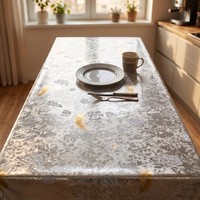 Nappe de salle à manger en PVC de luxe, gaufrée à la feuille d'or, imperméable, anti-taches et nettoyable facilement, directement de l'usine