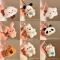 Cadeaux promotionnels en gros : Adorables figurines en peluche sur le thème des animaux, rembourrées de coton PP, petits pendentifs, figurines, porte-clés pour sacs
