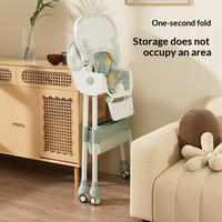 Chaise haute multifonctionnelle pour bébé, siège pliable pour enfants, table à manger, chaise à bascule portable réglable en hauteur pour nourrissons QN-618 6