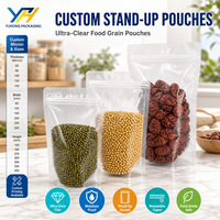 Sachet Doypack Transparent Haute Barrière Réutilisable pour Stockage de Grains, Haricots, Maïs et Aliments Secs en Vrac