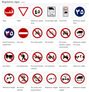 Ensemble <span class=keywords><strong>de</strong></span> panneaux <span class=keywords><strong>de</strong></span> signalisation routière réfléchissants en arabe et en anglais, Stop, Cè<span class=keywords><strong>de</strong></span> place, Interdiction d'accès, Passage piétonnier et Panneaux <span class=keywords><strong>de</strong></span> priorité - Product Image 2