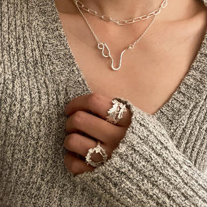 2025 nuevo Anillo de plata de ley S925 de estilo Vintage para mujer diseño de dedo índice de dedo abierto único regalo de lote pequeño sólido elegante - Product Image 3