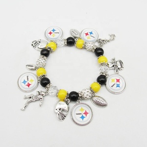 Bracelet Perles Pendentif Équipe de Football Vente en Gros Usine, Bracelet Unisexe Tendance en Alliage Plaqué Argent pour Cadeaux Sportifs - Product Image 6