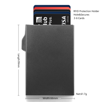 Dompet Aluminium Pop Up dengan Slider Dorong 12 Slot Kartu untuk Pria Dropshipping