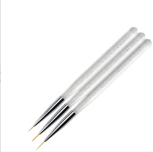 Ensemble de pinceaux à ongles en acrylique avec manche doré brillant, poils synthétiques PBT de 25 mm, pinceaux liner 3D pour la décoration des ongles - Product Image 3