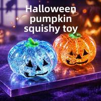 Jouet Squishy d'Halloween en caoutchouc à tête de citrouille, original, scintillant, aromatisé aux bonbons, amusant, parfait pour soulager le stress, populaire pour Halloween