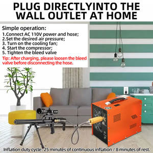 TUXING Double cylindre 4500psi/300bar/30mpa sans eau huile 12V batterie de voiture arrêt automatique chasse Paintball <span class=keywords><strong>HPA</strong></span> réservoir PCP <span class=keywords><strong>compresseur</strong></span> d'air - Product Image 4