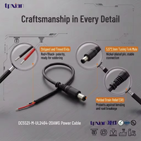 Câble d'alimentation DC5521 mâle vers fil étamé dénudé UL2464 20AWG pour équipement CCTV, LED et esthétique