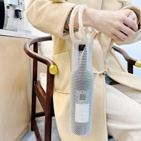 Bolsa de termo de vino tinto con diamantes tejida a mano de lujo, accesible, portátil, de plástico, de aspecto alto, embalaje de regalo checo