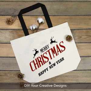 Custom Diy Your Creative Design Grocery Shopping <b>Large</b> Recycled Tote Canvas Cotton Bag With Magnetic Clasp - Product Image 4