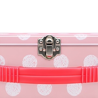 Boîte à lunch personnalisée en fer blanc rose, boîte de rangement métallique avec poignée et fermoir à clapet, étui de transport rectangulaire pour pique-nique