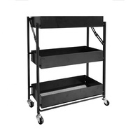 Chariots de cuisine modernes et durables, étagère pliable à 3 étages, chariot utilitaire roulant, support de rangement, vente en gros