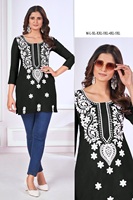 Meilleure qualité Designer court Kurtis avec Chikankari Travail Robes décontractées Femmes Kurti Disponible auprès de l'Inde Exportation