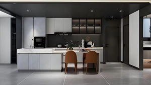 Cuisine moderne modulaire Huipinju sur mesure avec porte cannelée, garantie 5 ans, résistante à l'eau, cuisine complète - Product Image 2