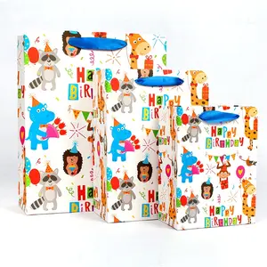 Baby Shower Verjaardag Partijen Mode Verpakking Gift Carry Papieren Zak