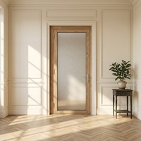 Porte en bois massif moderne de haute qualité avec moustiquaire en fibre de verre pour usage intérieur, ouverture battante, insonorisée et économe en énergie, pour villa et manoir