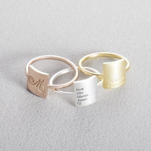 Inspire Stainless Steel Jewelry Personalized Custom Engraved <strong>Dainty</strong> <strong>Ring</strong> Everyday Statement <strong>Ring</strong> Minimalist Stacking <strong>Ring</strong> - Product Image 4