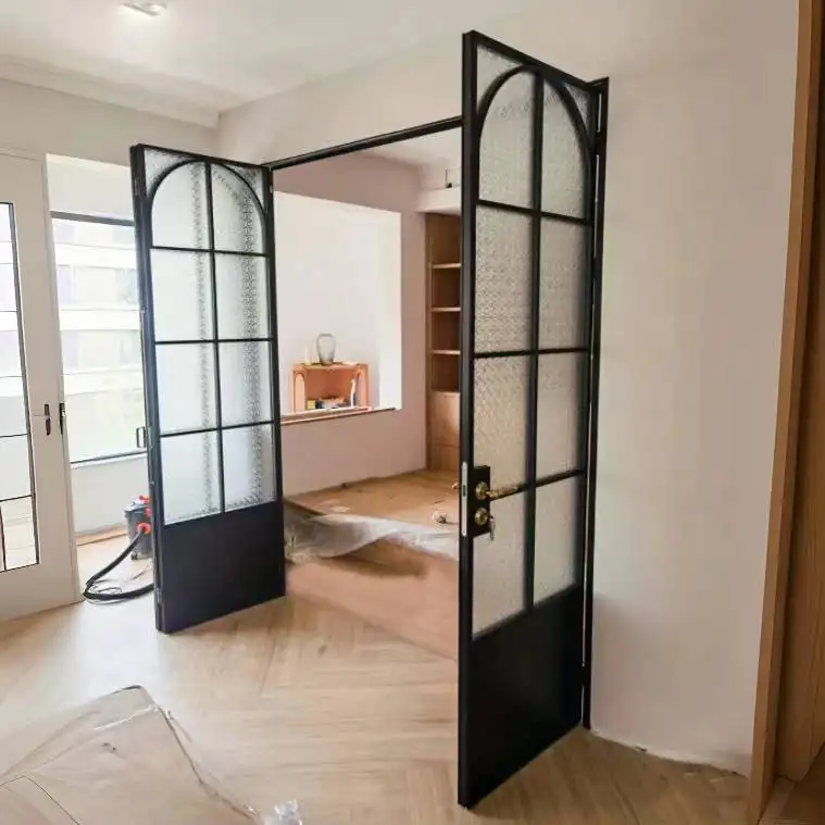 Горячая продажа Китай поставщик алюминиевые двери водонепроницаемые Звукоизолированные Стеклянные двери для дома внутренние алюминиевые распашные двери