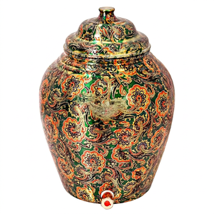 Distributeur d'eau en cuivre avec motif floral et robinet pour usage domestique - Product Image 1