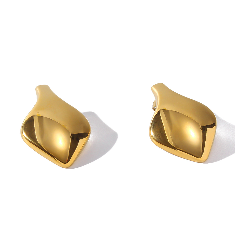 INS Irregular Geometric Gold Earrings with