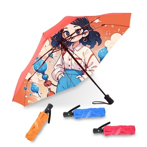 21 Inch Iron <b>Frame</b> Glass Fiber Ribs All-Season Outdoor Vented Square Beach Umbrella Parasol 3-Fold Automatic Opening - Product Image 3