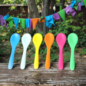 Cuillères de <span class=keywords><strong>course</strong></span> et <span class=keywords><strong>œuf</strong></span>s en plastique colorés pour enfants, vente chaude, usine chinoise ICTI - Product Image 6