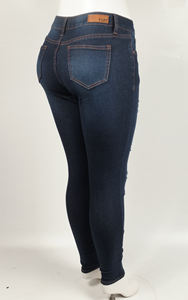 Bekleidungsüberschuss Damen Casual Baumwoll-<span class=keywords><strong>Denim</strong></span>-Hose Skinny <span class=keywords><strong>Jeans</strong></span> Markenlabels Günstige Restposten - Product Image 4