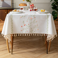 Nappe brodée nordique WML100 à motif floral végétal, design personnalisé, haute qualité, anti-poussière