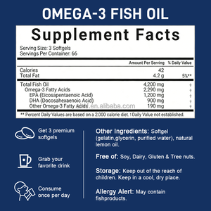 <span class=keywords><strong>Huile</strong></span> <span class=keywords><strong>de</strong></span> <span class=keywords><strong>poisson</strong></span> Oméga-3 triple concentration 4200mg, sans reflux, saveur citron, 1200mg EPA 900mg DHA, capsules molles pour adultes, antioxydant - Product Image 3