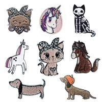 Patchs brodés en chenille de haute qualité, motif dinosaure mignon, appliqués, personnalisés, thermocollants, écologiques pour vêtements et chapeaux d'enfants