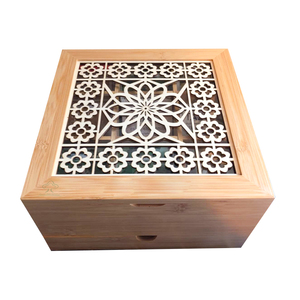 Bamboo Tea Bag Organizer Box 9 Compartments Wooden Tea Storage Box For Tea Bags Organizer